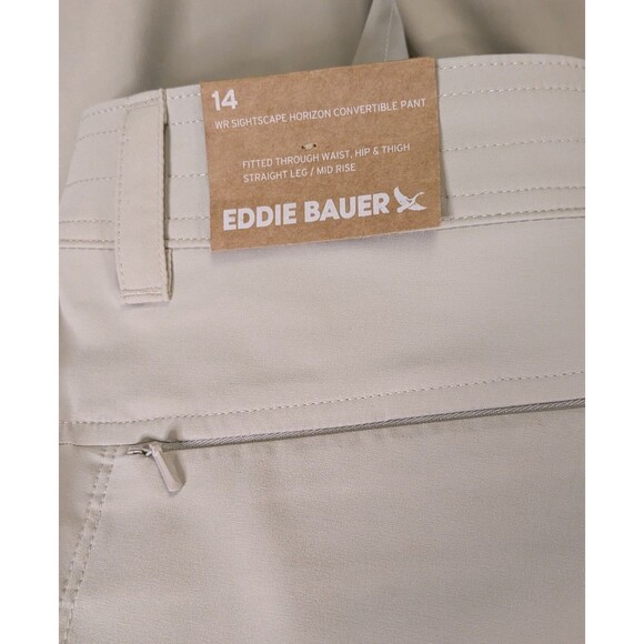 Eddie Bauer Tan Sightscape Horizon Convertible Roll-Up Pants Women's Sz 14 NEW - Picture 11 of 15